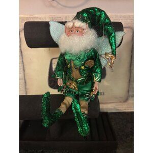 Mark Roberts Fairy Figurine Green & Gold Christmas Elf box 5146302